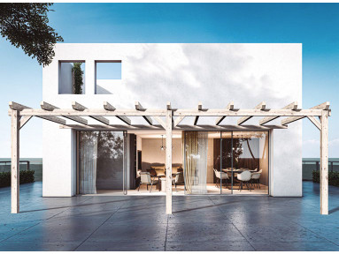 Pergola adossée en bois...