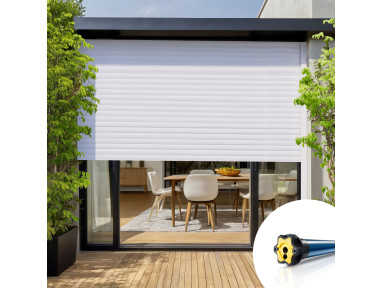 Volet roulant traditionnel électrique en PVC lames 43x9 moteur filaire