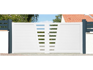 Portail Crespian en PVC avec cadre en aluminium hauteur 1,3 mètres