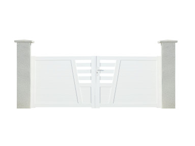 Portail Nizas en PVC avec cadre en aluminium hauteur 1,3 mètres