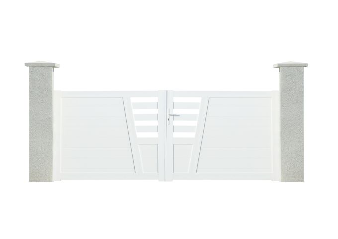 Portail Nizas en PVC avec cadre en aluminium hauteur 1,3 mètres