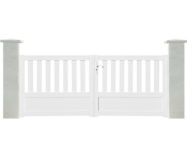 Portail Prémian en PVC cadre en aluminium hauteur 1,3 mètres