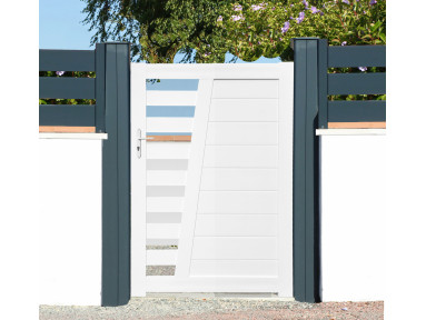 Portillon ajouré Crespian en PVC cadre en aluminium