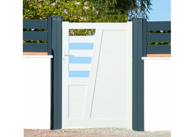 Portillon ajouré Nizas PVC cadre en aluminium