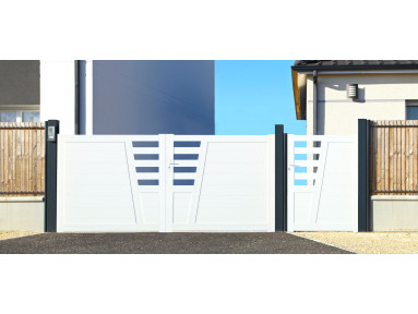 Portillon ajouré Nizas PVC cadre en aluminium