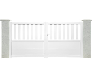 Portail Velaris battant 2 vantaux PVC avec cadre alu hauteur 1,50 mètres