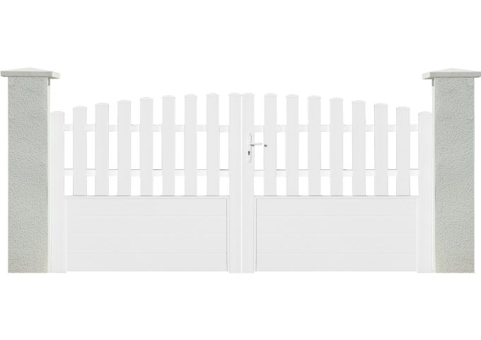 Portail Brenas PVC avec cadre en aluminium hauteur 1,3 mètres
