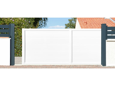 Portail coulissant Palma en PVC cadre aluminium intégré