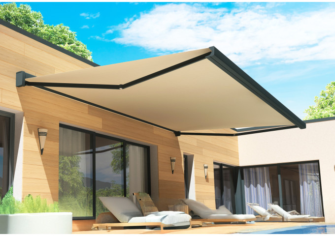 Store coffre Amazonia très grande largeur jusqu'à 11m80, toile BS bleu Dickson orchestra 8910