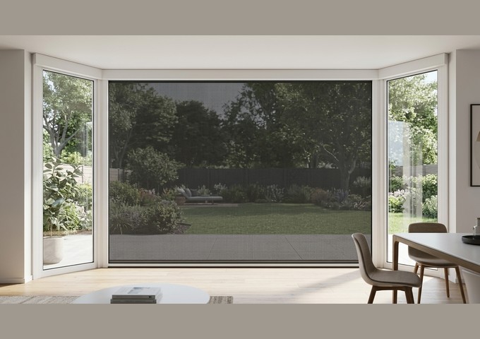 Moustiquaire de fenêtre enroulable verticale grandes dimensions sur mesure