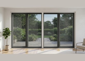 Moustiquaire plissée pour fenêtre 2 vantaux ouverture centrale sur mesure