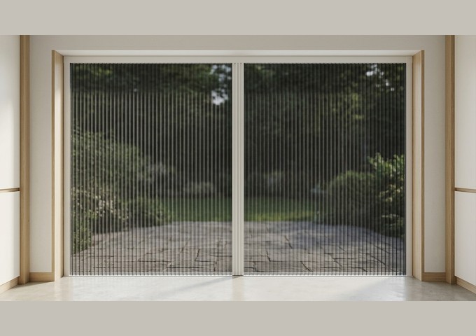 Moustiquaire latérale plissée 2 vantaux pour porte sur mesure