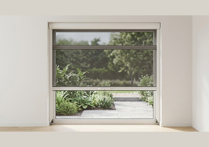 Moustiquaire de fenêtre enroulable verticale avec tirage EVOLU sur mesure