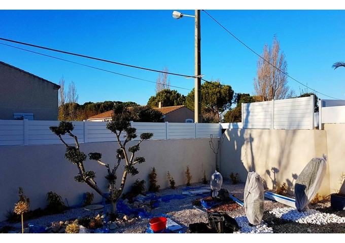 Clôture brise vue PVC Lanister blanc Clôture brise vue PVC Lanister blanc