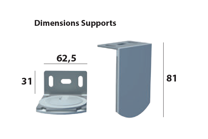 platines fixations dimensions