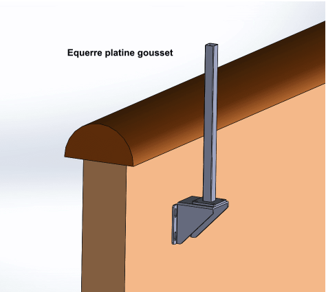 Platine equerre à l'anglaise gousset